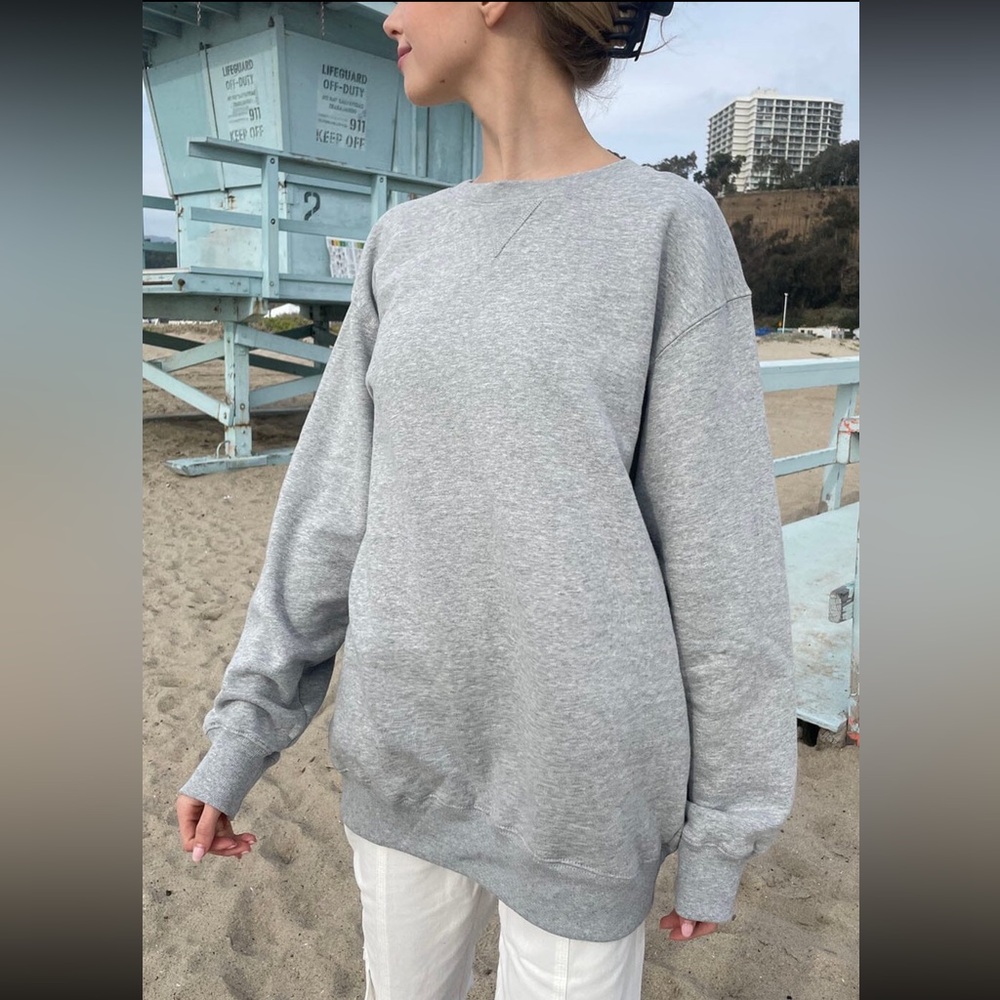 Brandy Melville oversized heather gray Erica sweatshirt
